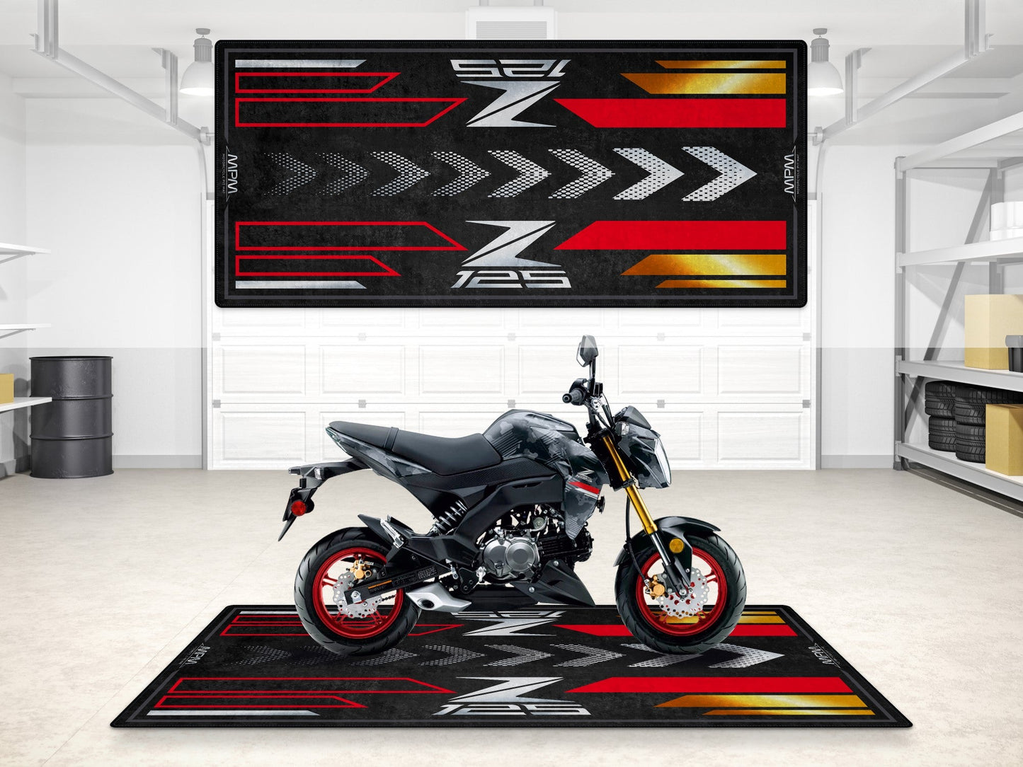 Designed Pit Mat for Kawasaki Z125 Motorcycle - MM7408