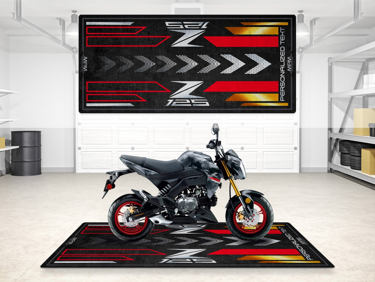 Designed Pit Mat for Kawasaki Z125 Motorcycle - MM7408