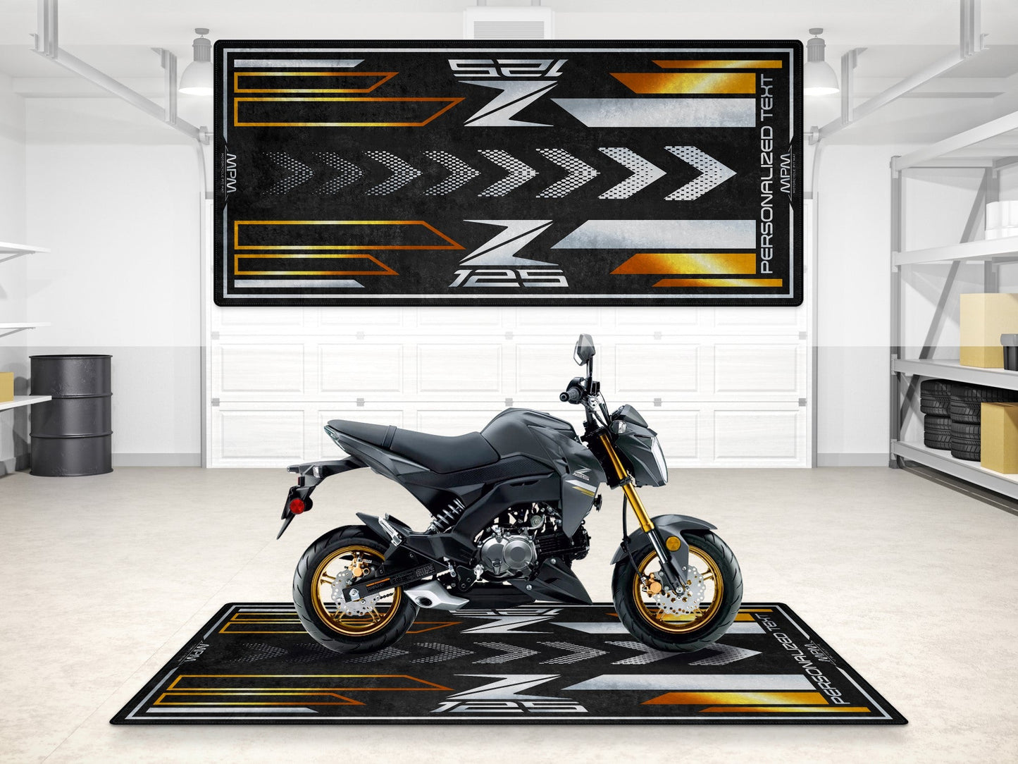 Designed Pit Mat for Kawasaki Z125 Motorcycle - MM7408