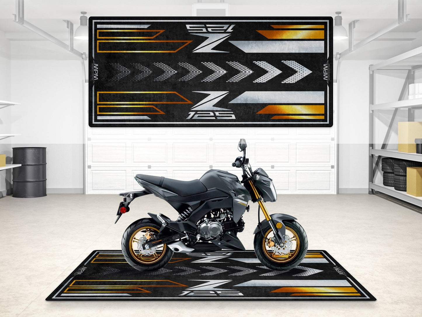Designed Pit Mat for Kawasaki Z125 Motorcycle - MM7408