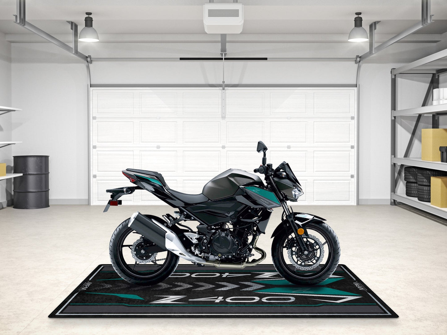Designed Pit Mat for Kawasaki Z400 Motorcycle - MM7410