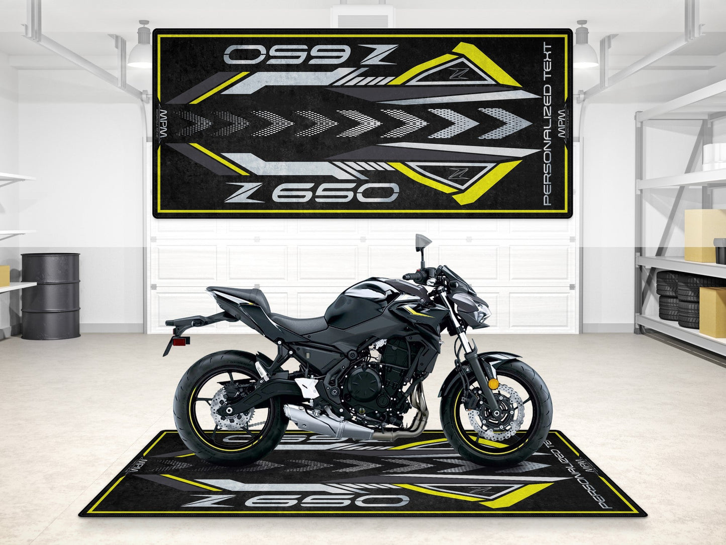 Designed Pit Mat for Kawasaki Z650 Motorcycle - MM7411