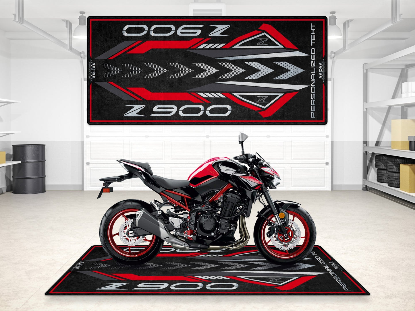 Designed Pit Mat for Kawasaki Z900 Motorcycle - MM7412