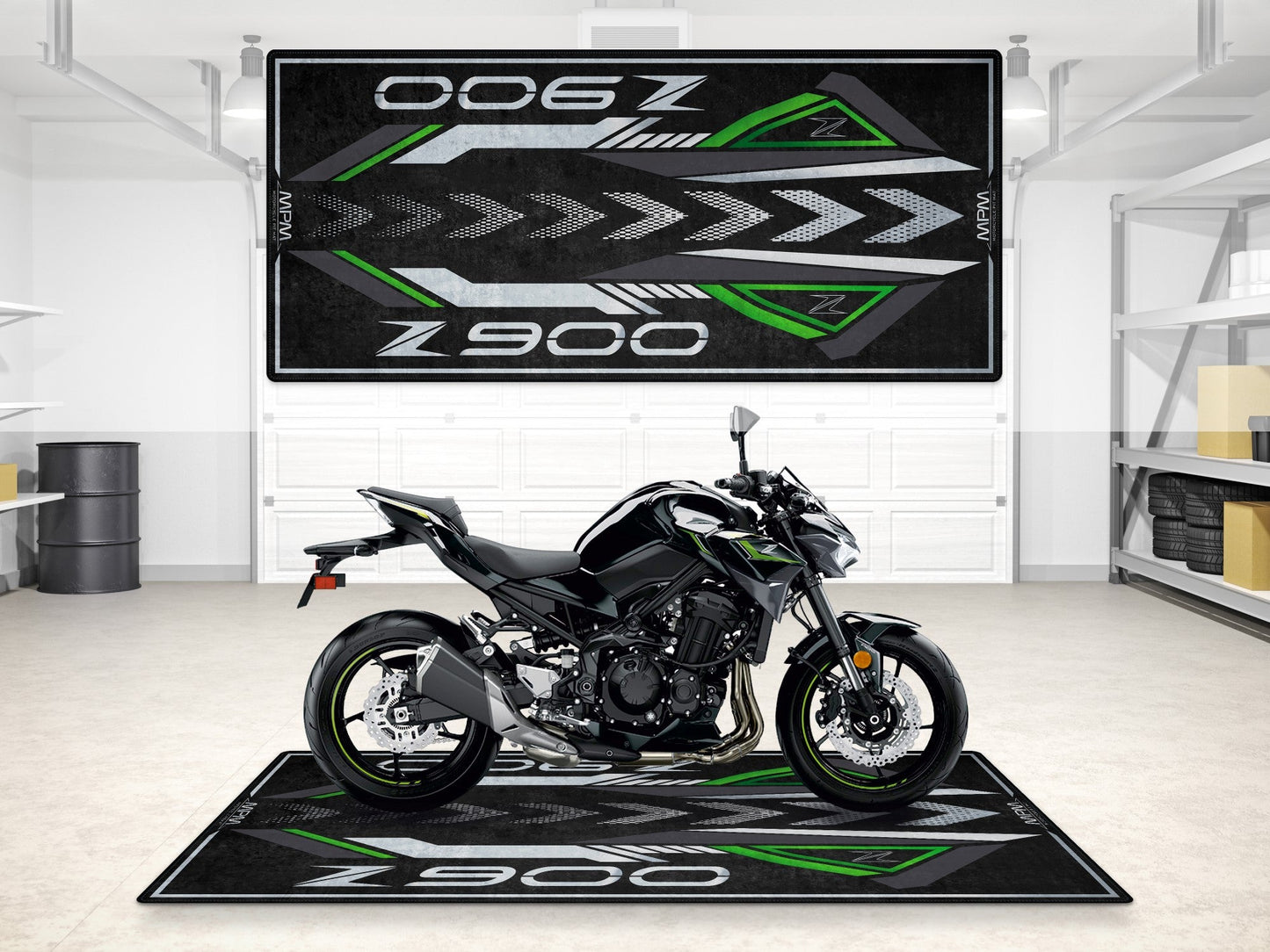 Designed Pit Mat for Kawasaki Z900 Motorcycle - MM7412