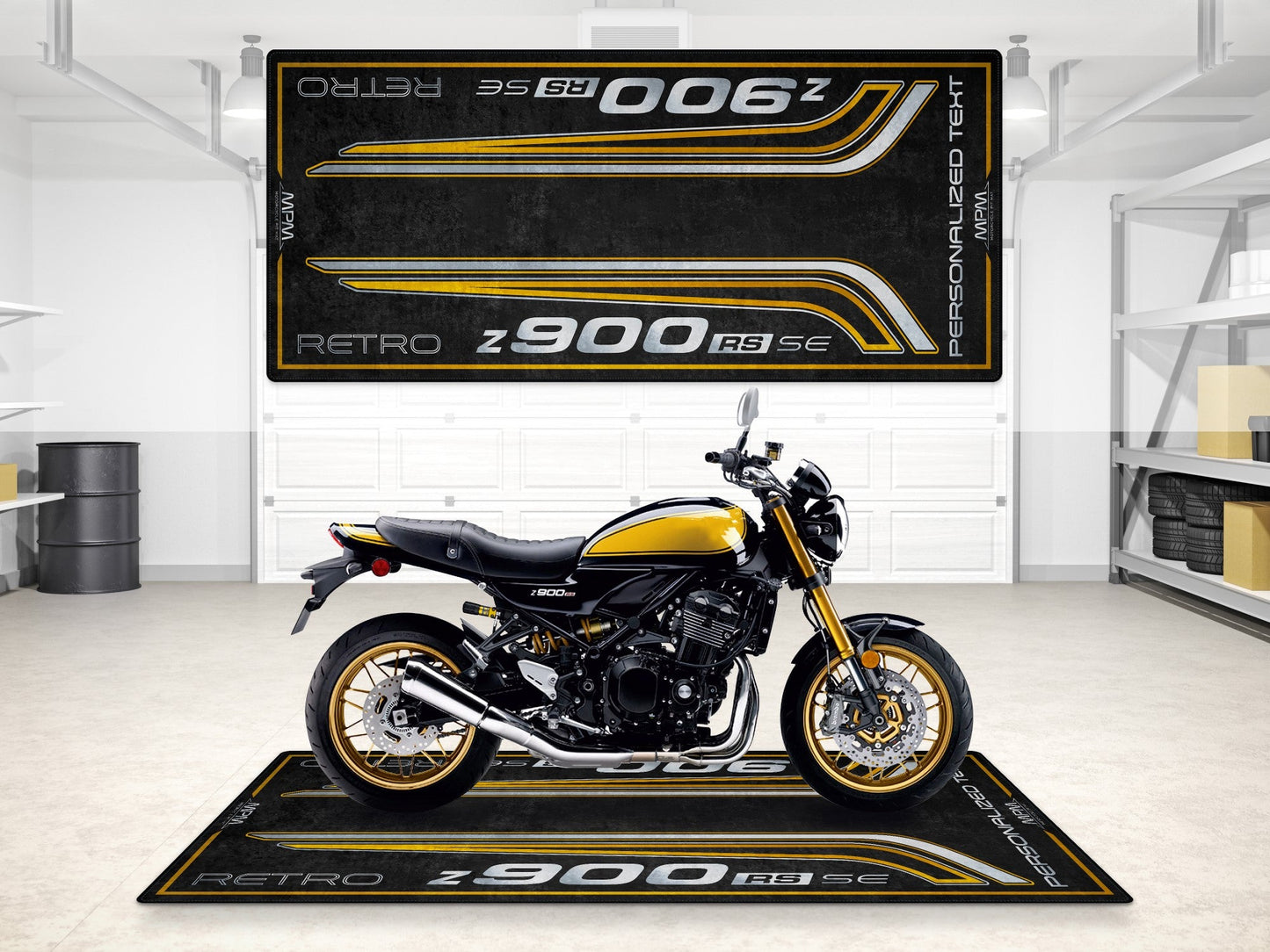 Designed Pit Mat for Kawasaki Z900RS SE Motorcycle - MM7417