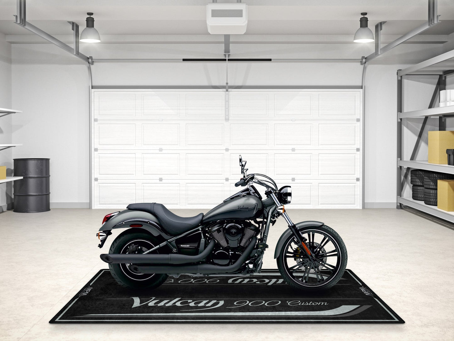 Designed Pit Mat for Kawasaki Vulcan 900 Custom Motorcycle - MM7427