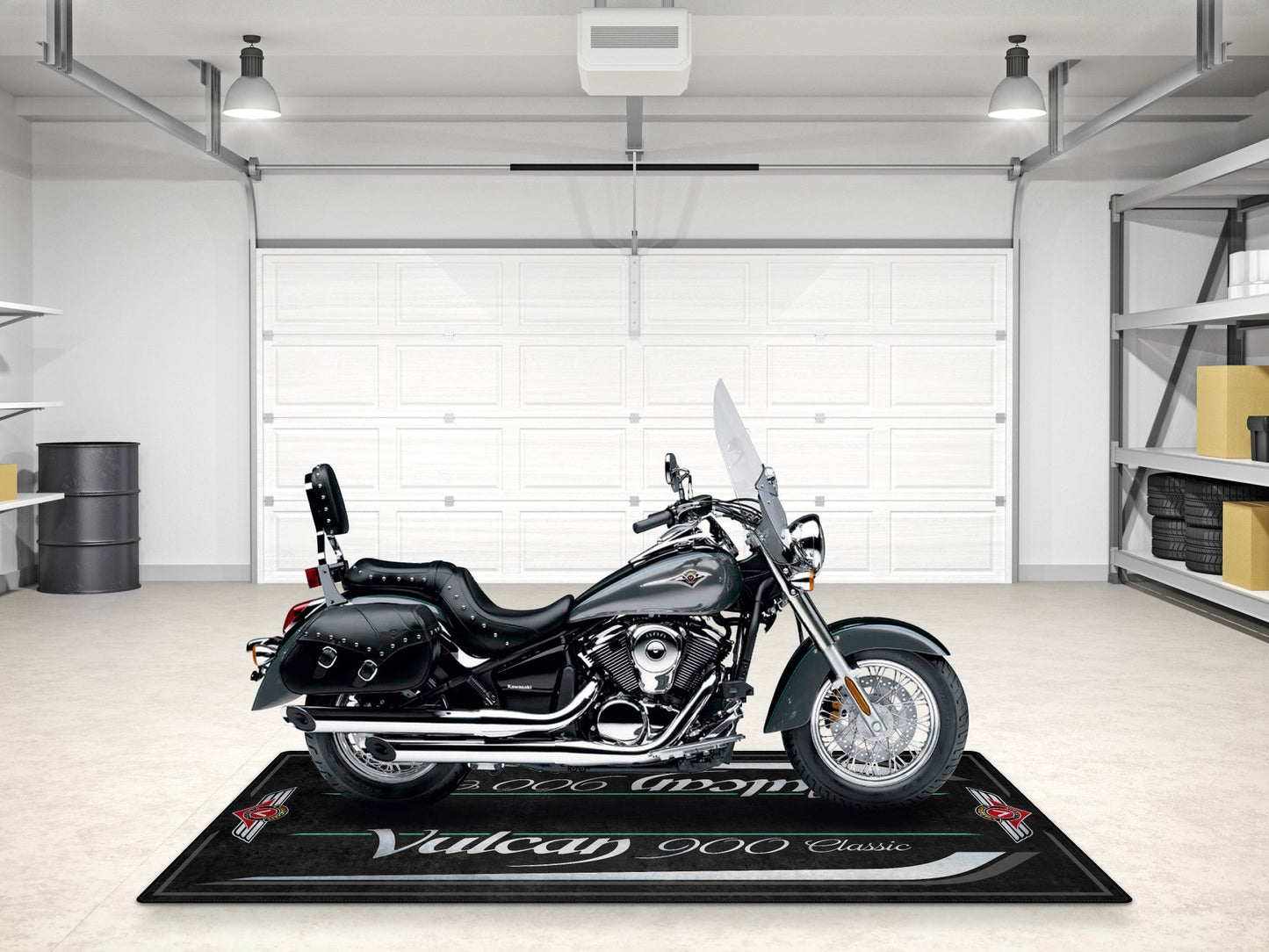 Designed Pit Mat for Kawasaki Vulcan 900 Classic LT Motorcycle - MM7428