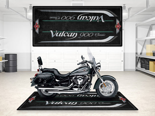 Designed Pit Mat for Kawasaki Vulcan 900 Classic LT Motorcycle - MM7428