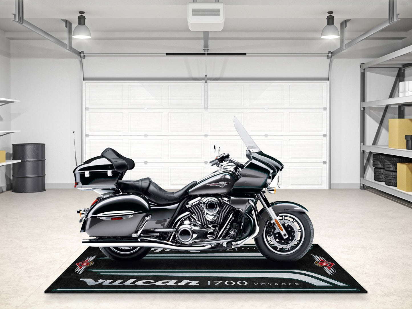Designed Pit Mat for Kawasaki Vulcan 1700 Voyager Motorcycle - MM7430