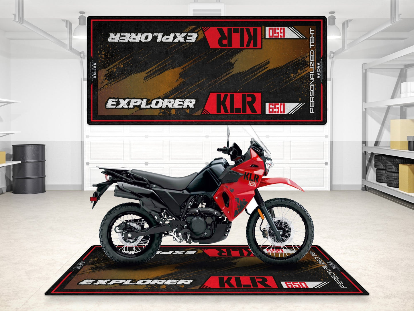 Designed Pit Mat for Kawasaki KLR 650 Motorcycle - MM7431