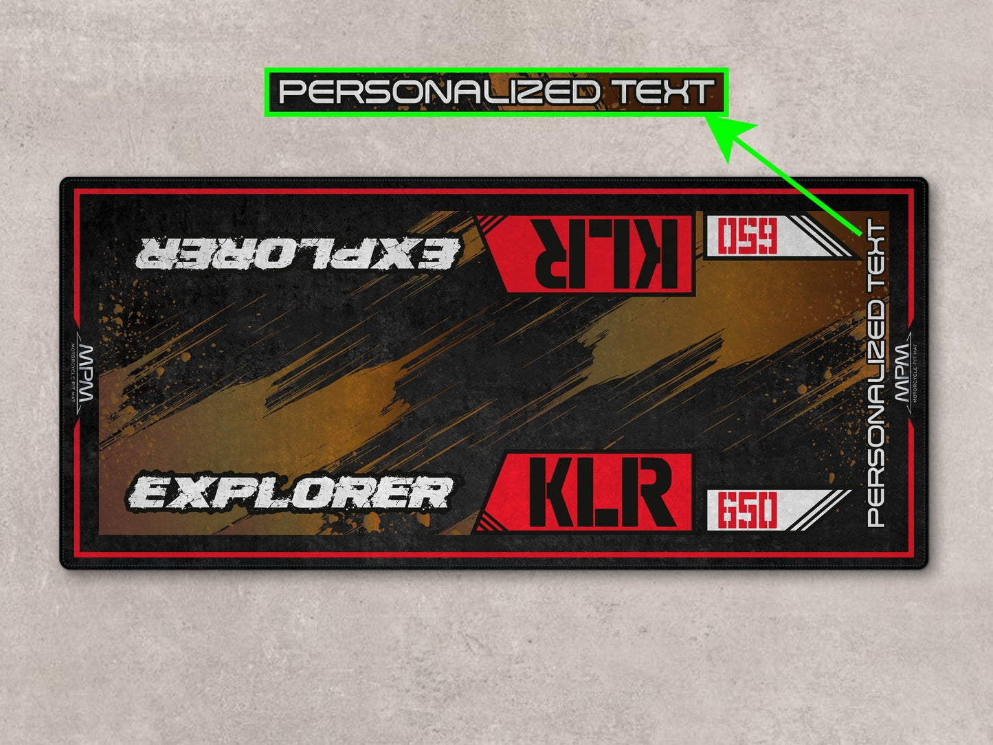 Designed Pit Mat for Kawasaki KLR 650 Motorcycle - MM7431