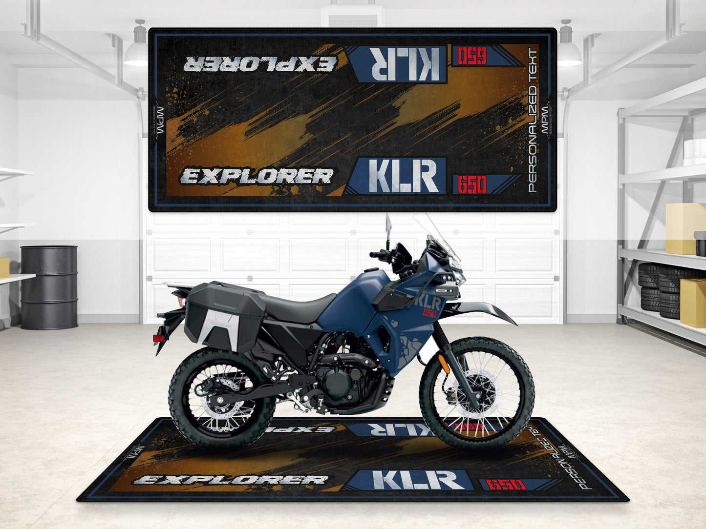 Designed Pit Mat for Kawasaki KLR 650 Motorcycle - MM7431