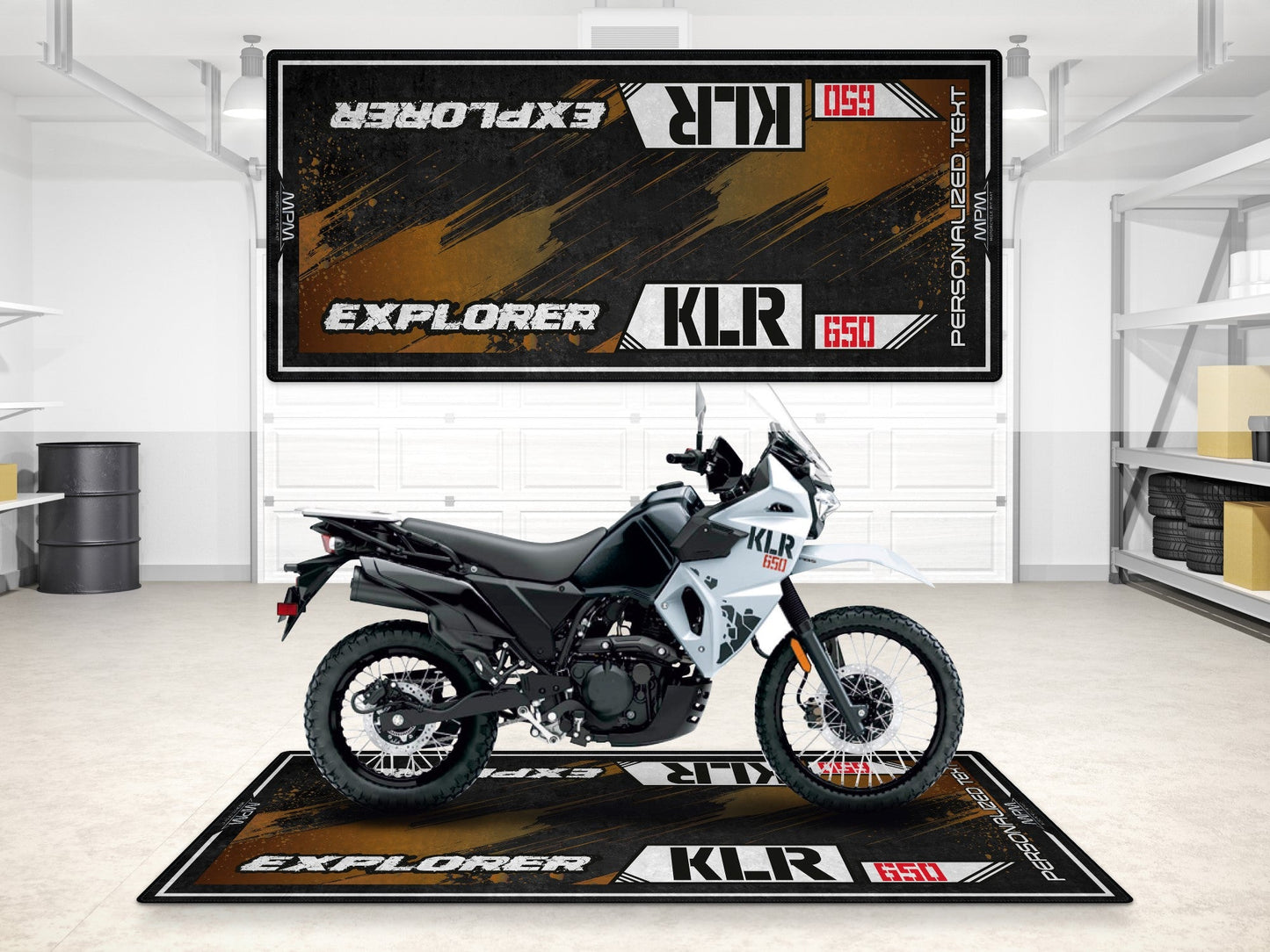 Designed Pit Mat for Kawasaki KLR 650 Motorcycle - MM7431