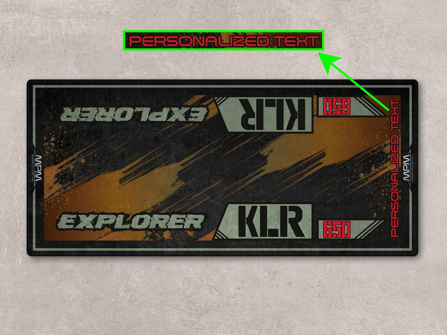 Designed Pit Mat for Kawasaki KLR 650 Motorcycle - MM7431