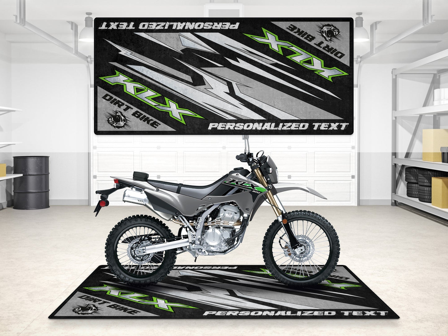 Designed Pit Mat for Kawasaki KLX Motorcycle - MM7432