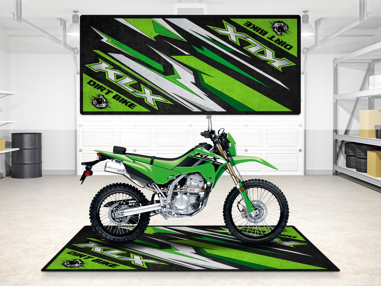 Designed Pit Mat for Kawasaki KLX Motorcycle - MM7432