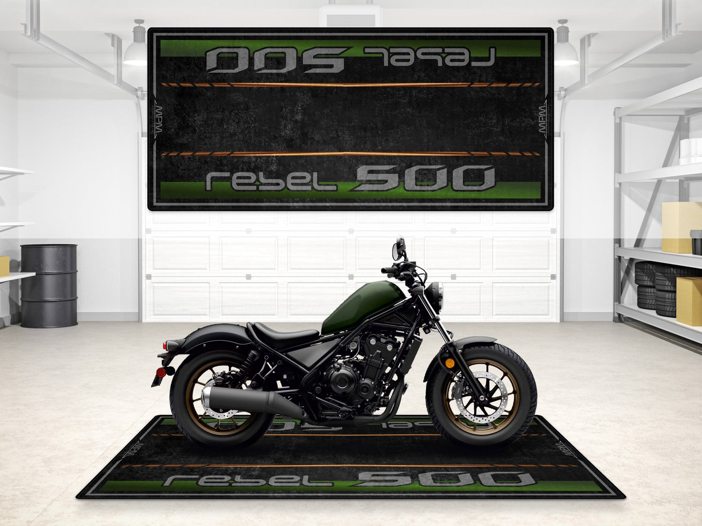 Designed Pit Mat for Honda Rebel 500 Motorcycle - MM7439