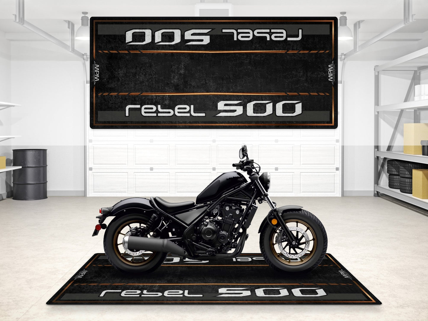 Designed Pit Mat for Honda Rebel 500 Motorcycle - MM7439