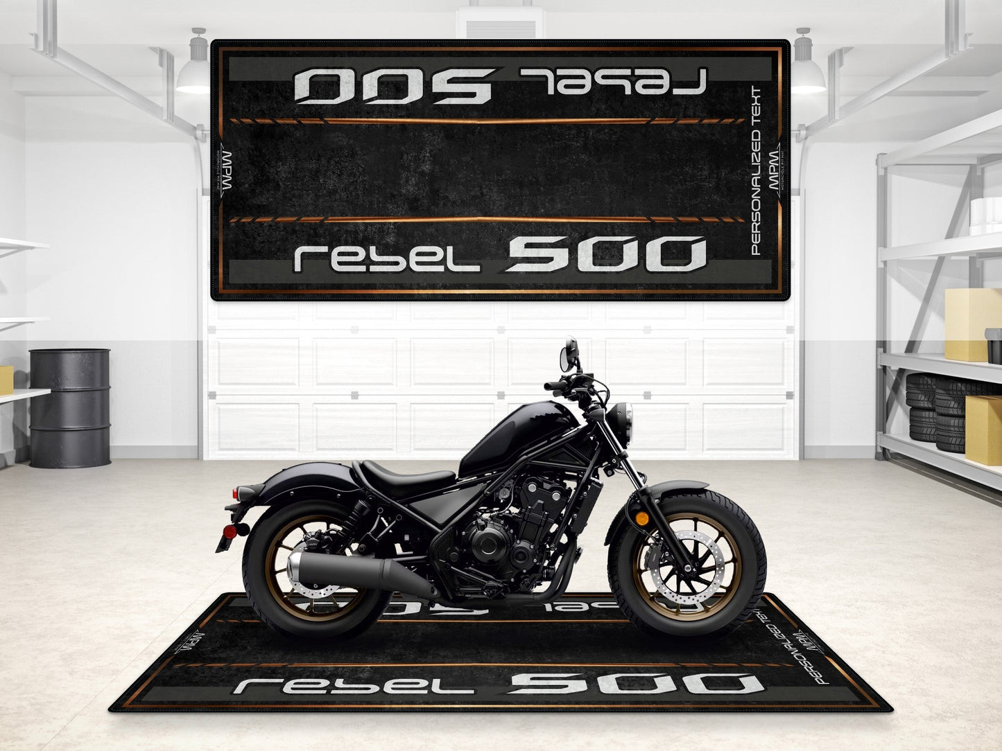 Designed Pit Mat for Honda Rebel 500 Motorcycle - MM7439