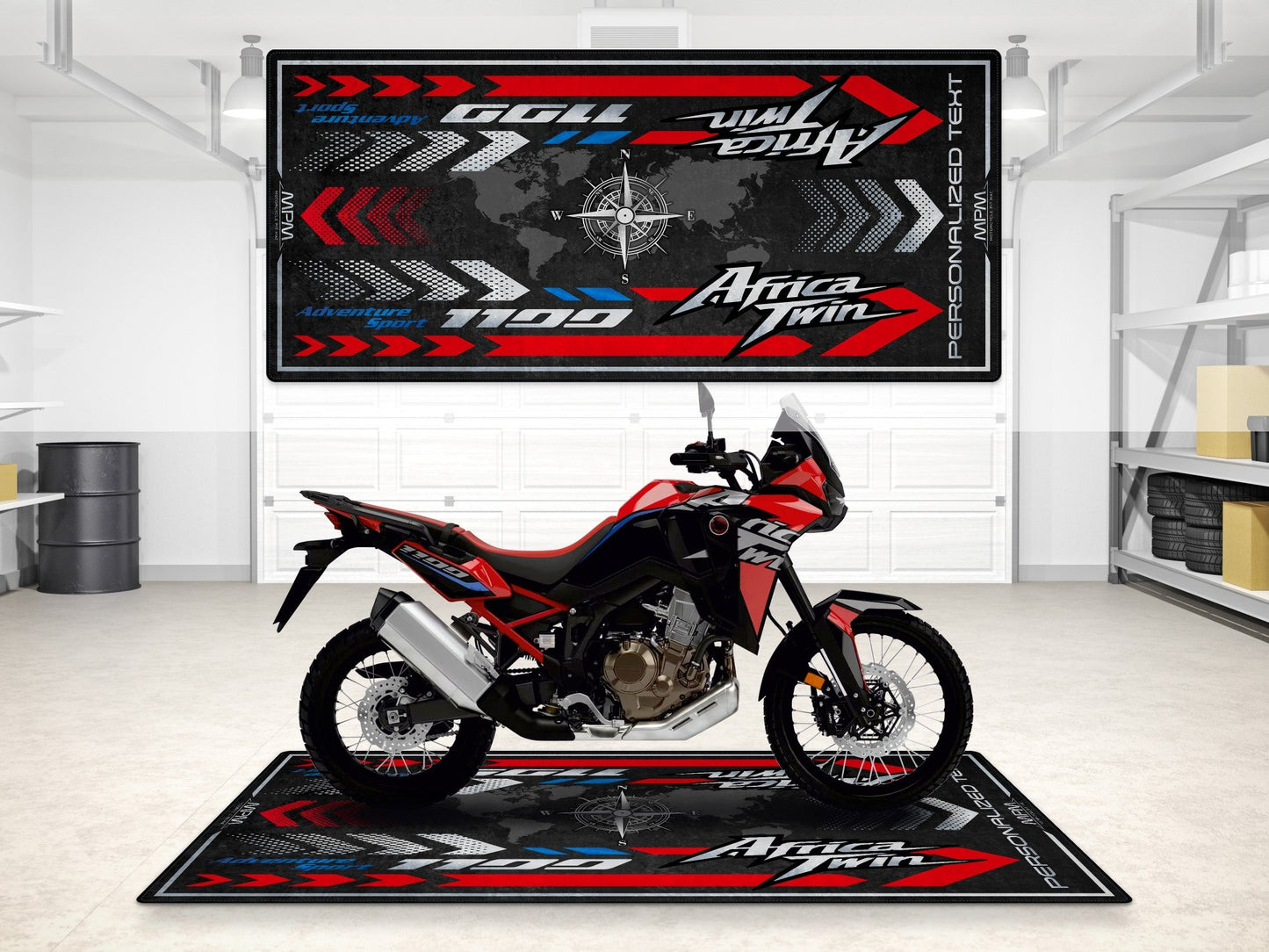 Designed Pit Mat for Honda Africa Twin Motorcycle - MM7452