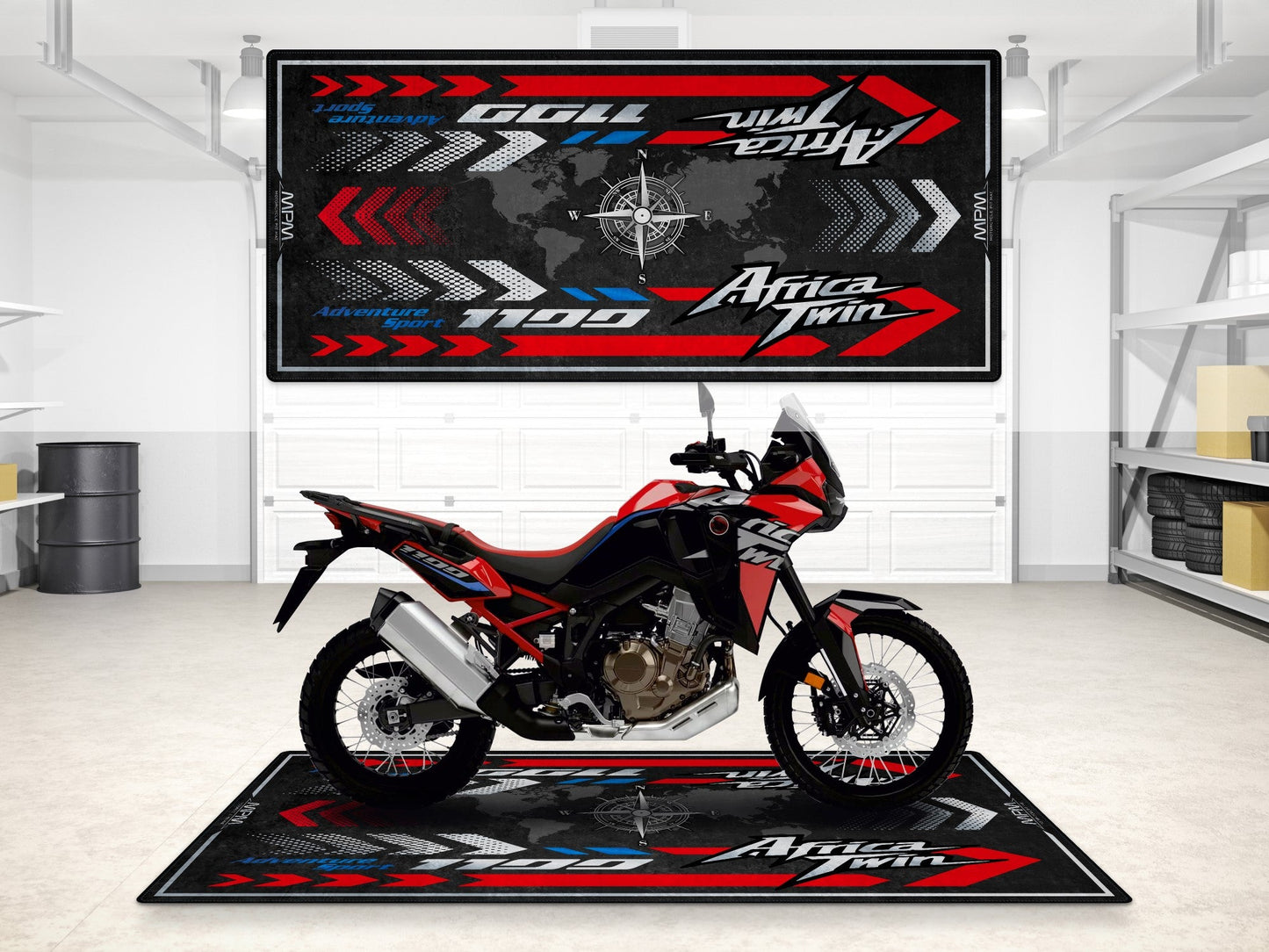 Designed Pit Mat for Honda Africa Twin Motorcycle - MM7452