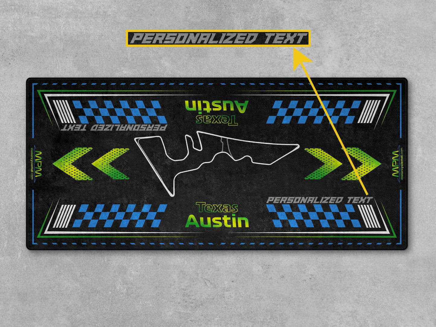Austin-Texas Track Design Motorcycle Mat - U150