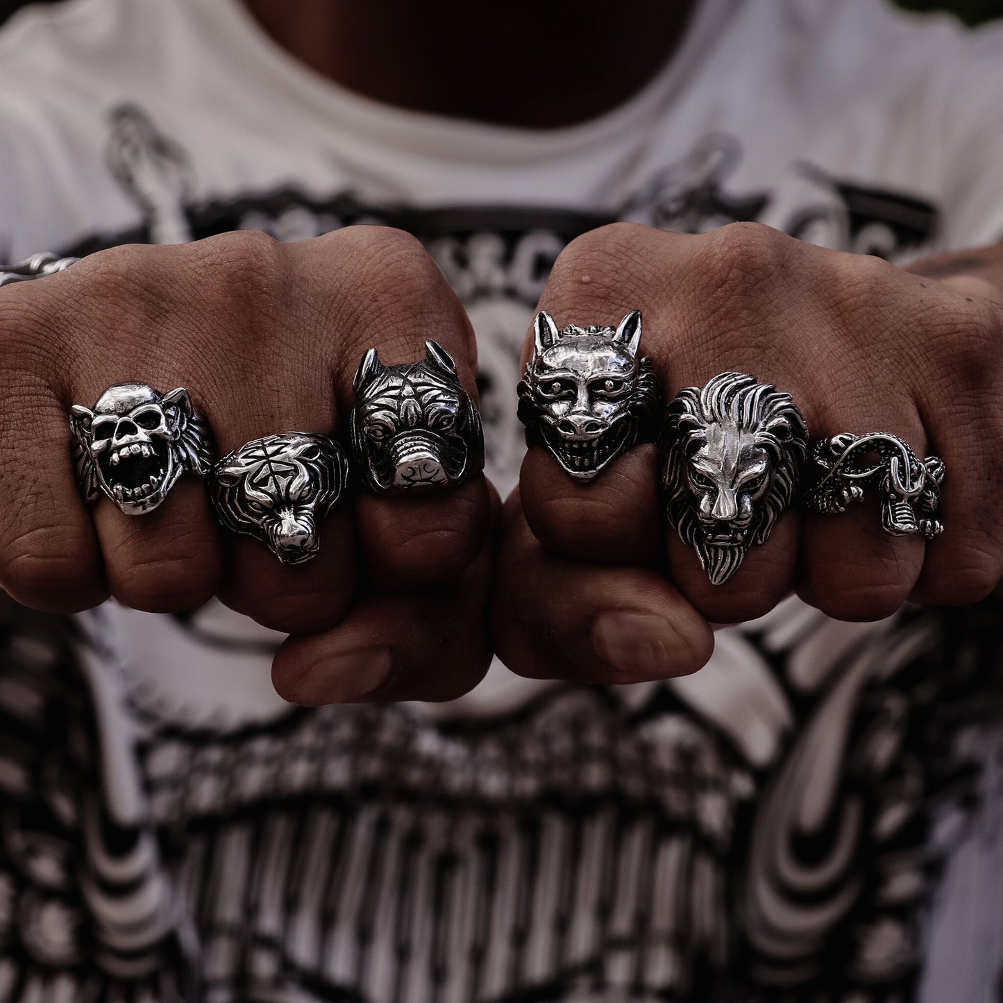 Stainless Steel Roaring Lion Ring