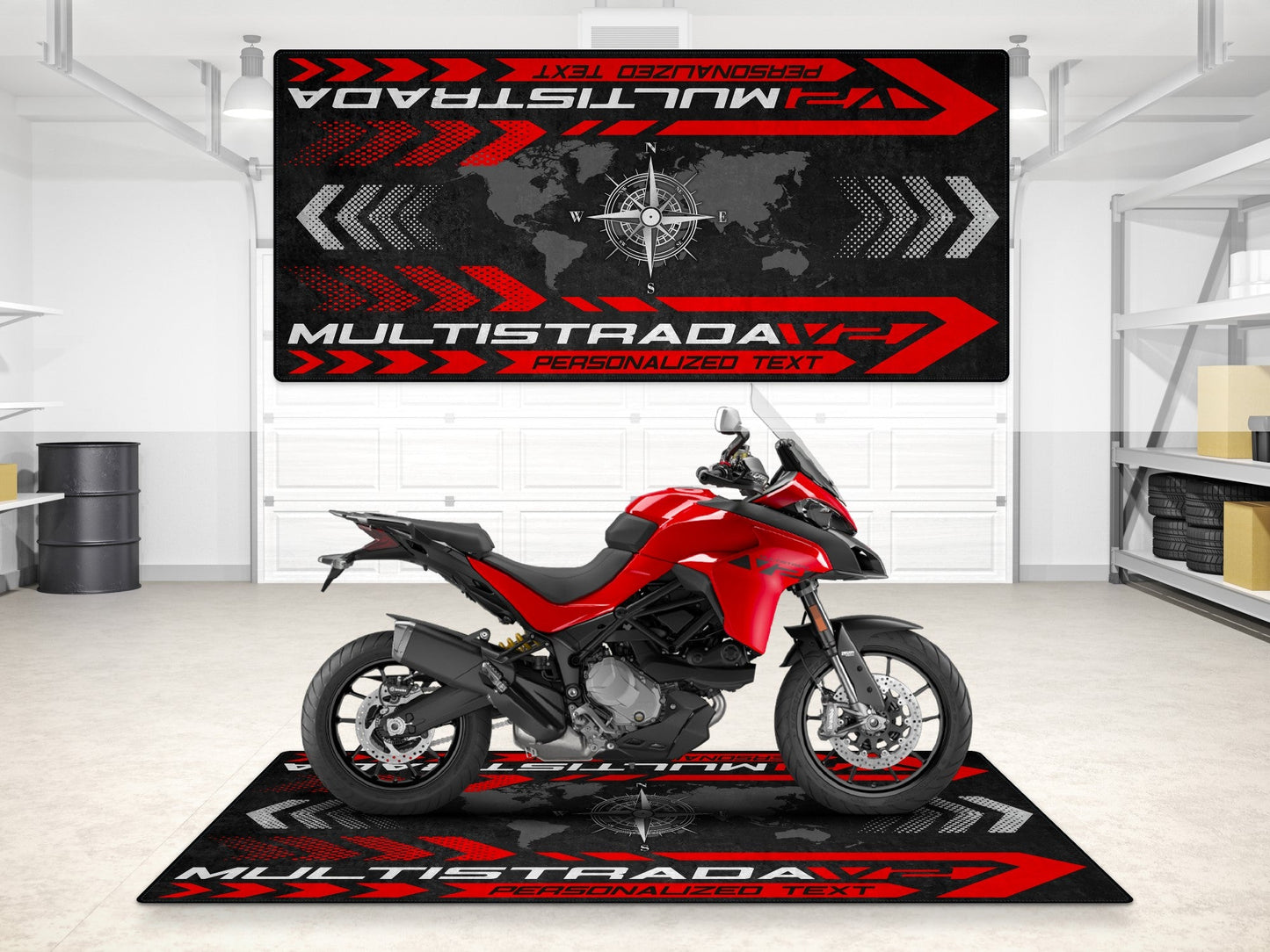 Designed Pit Mat for Ducati Multistrada V2 Motorcycle - MM7162