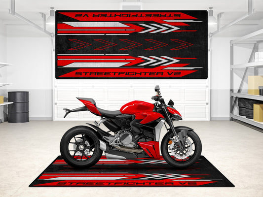 Designed Pit Mat for Ducati Streetfighter V2 Motorcycle - MM7258