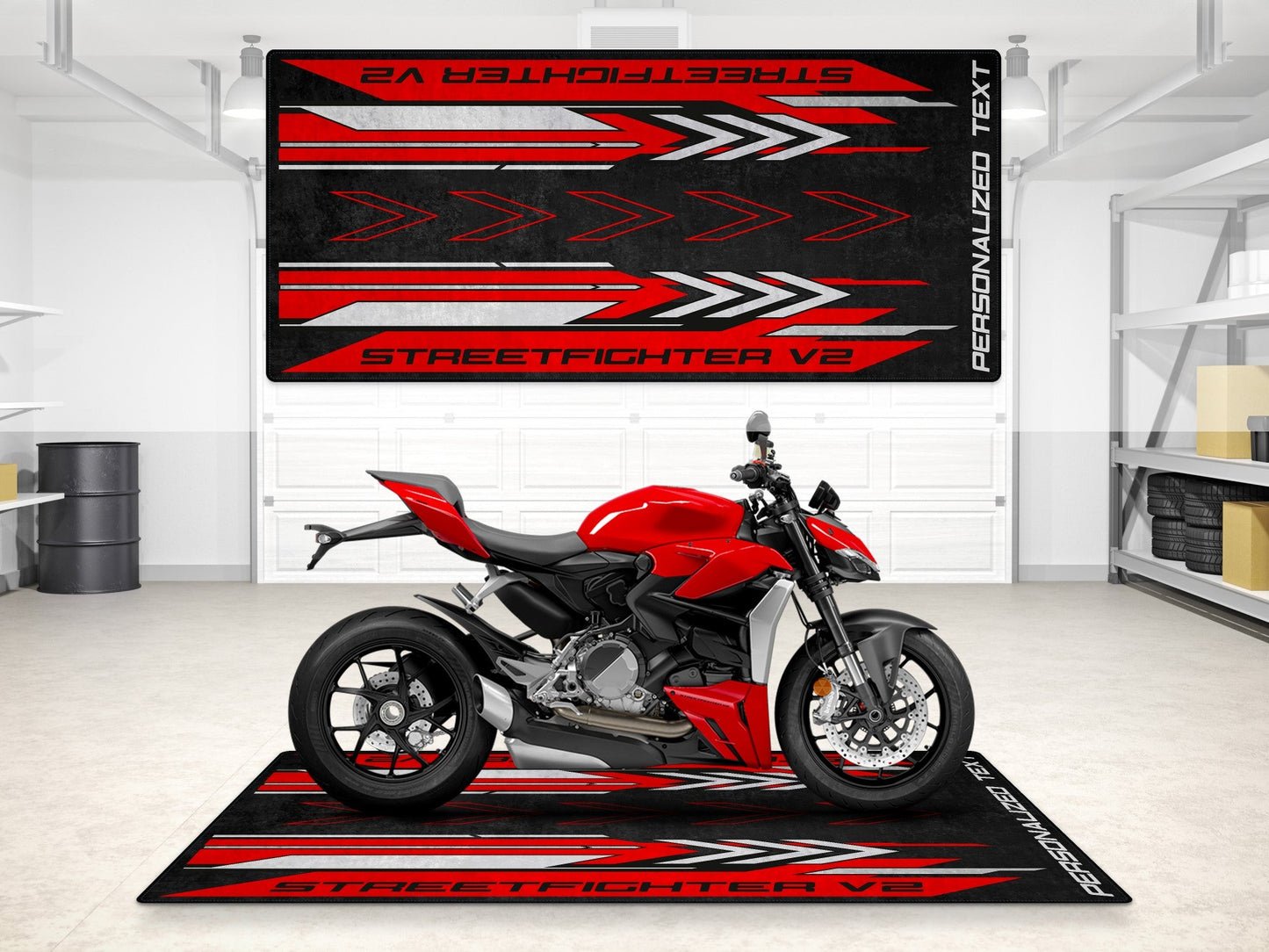 Designed Pit Mat for Ducati Streetfighter V2 Motorcycle - MM7258