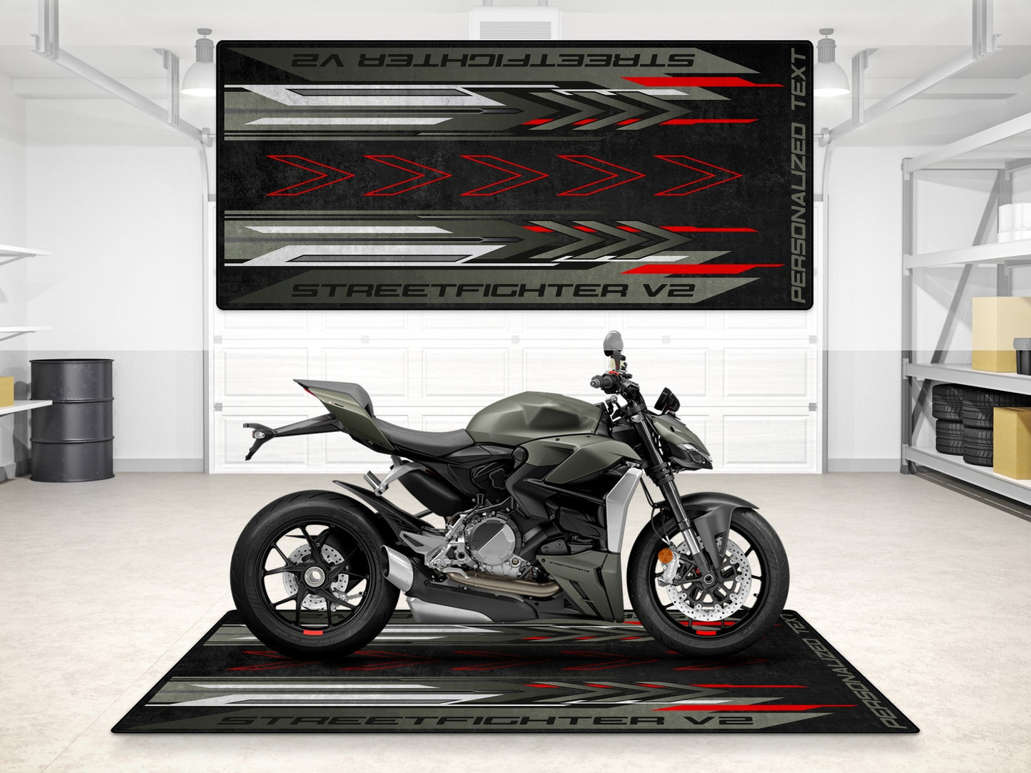 Designed Pit Mat for Ducati Streetfighter V2 Motorcycle - MM7258