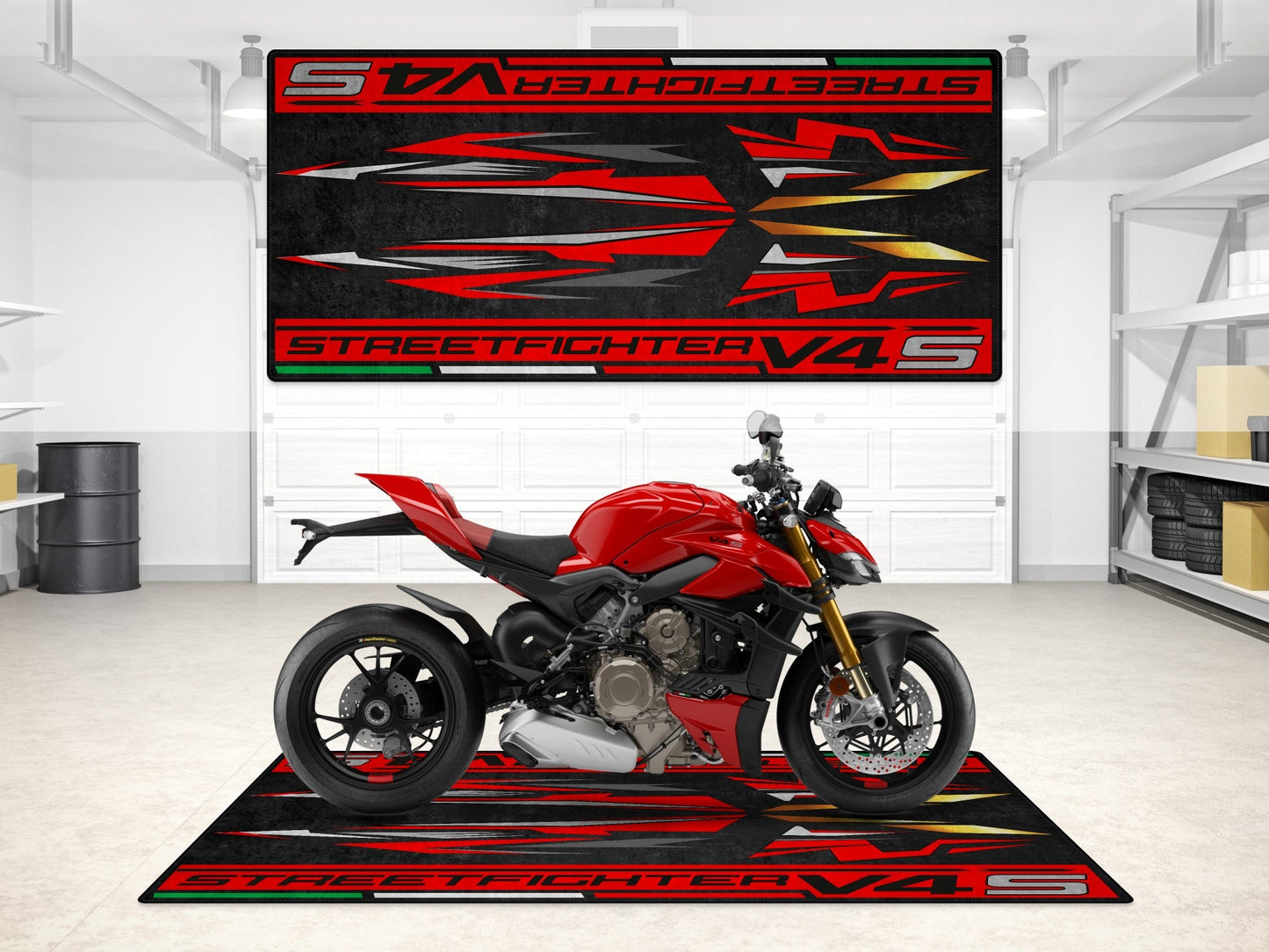 Designed Pit Mat for Ducati Streetfighter V4 S Motorcycle - MM7260