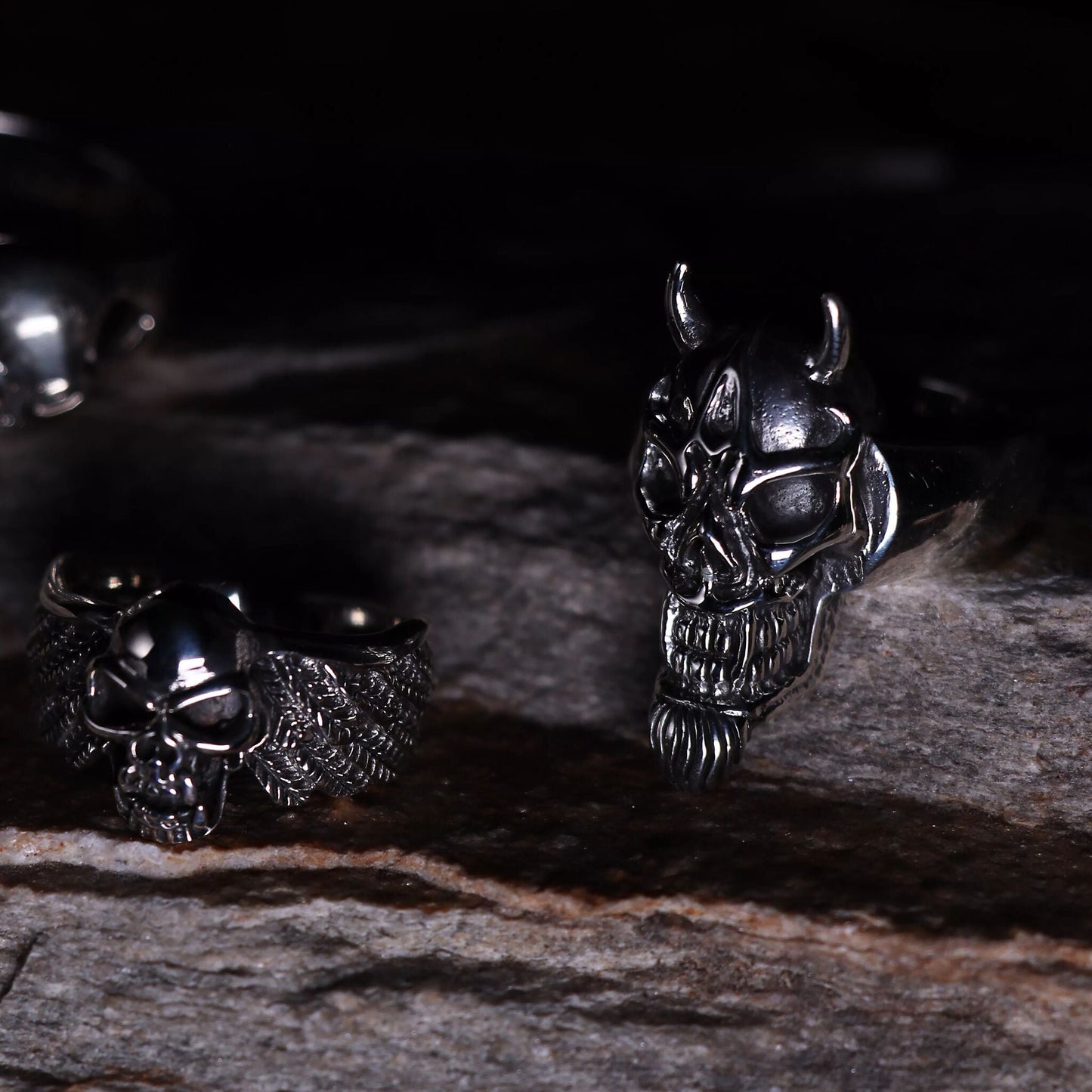 Sterling Silver Devil Skull Ring