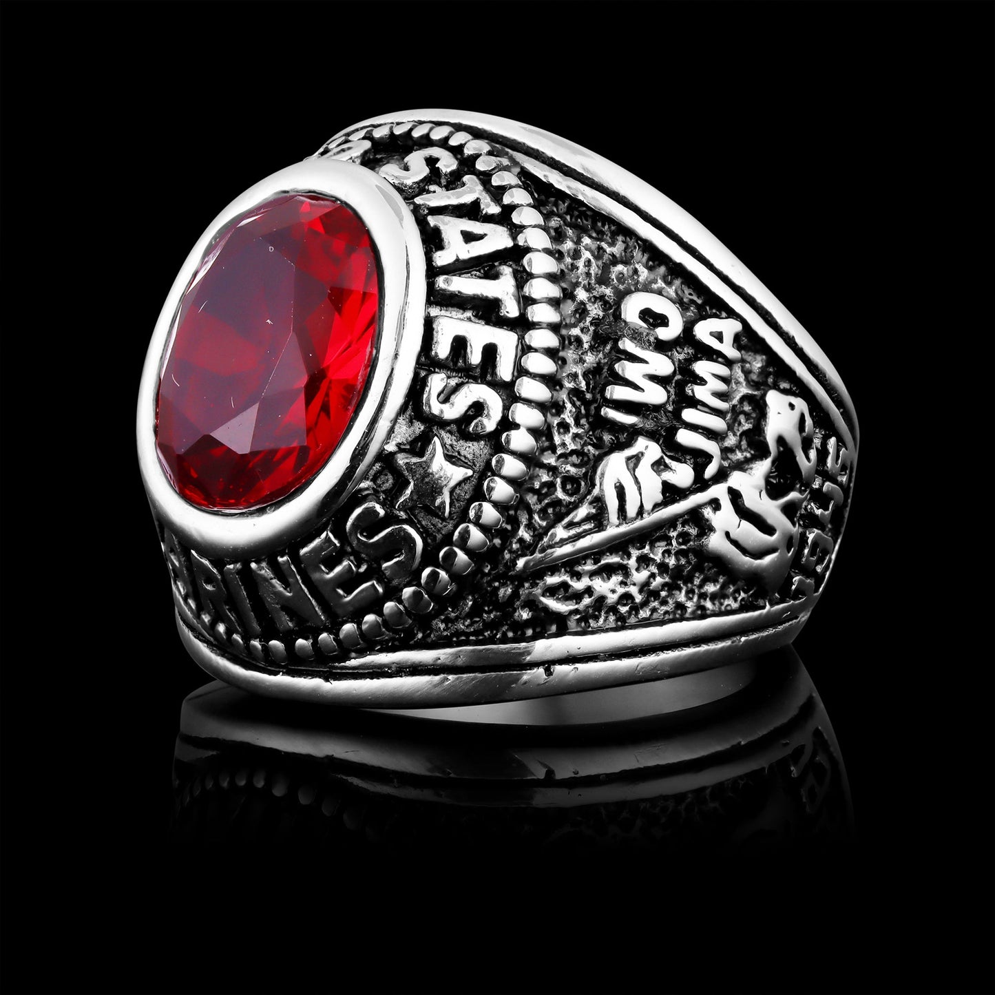United States Military Red Stone Marine Corp Ring