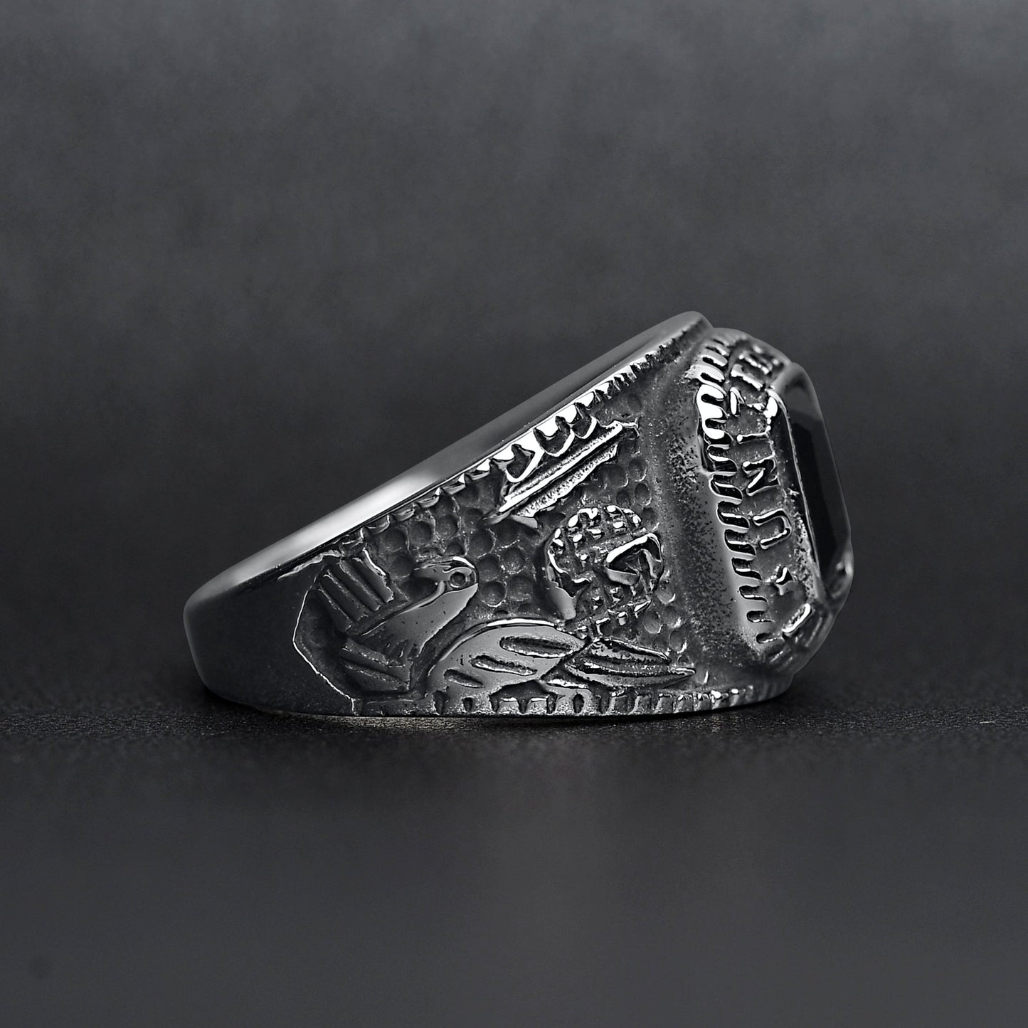 United States Military Black Stone Women's Army Ring