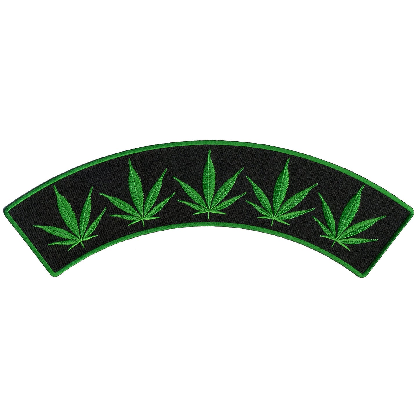 Hot Leathers Pot Leaves 12” X 3” Top Rocker Patch