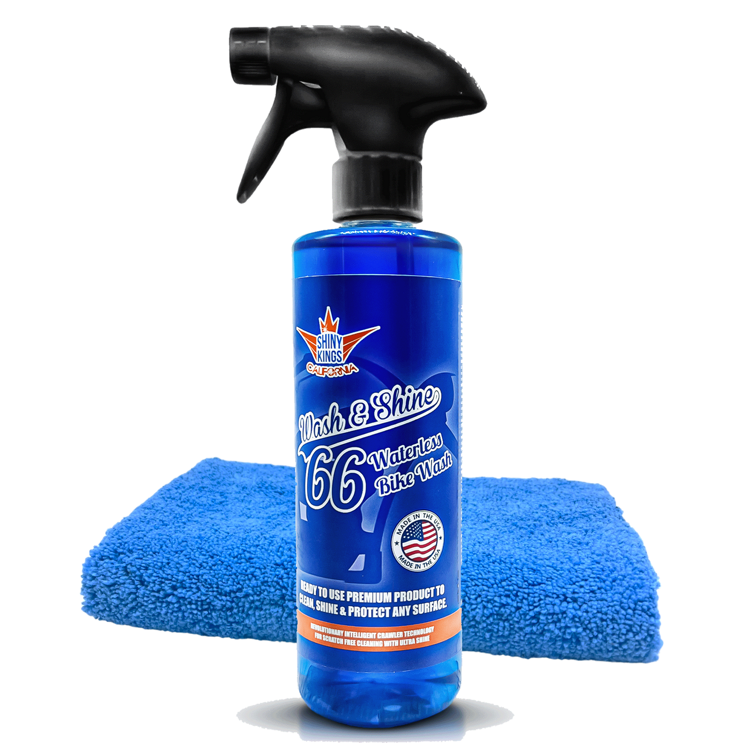 Wash&Shine 66 Waterless Motorcycle Cleaner – 16 fl. oz + 1 Towel