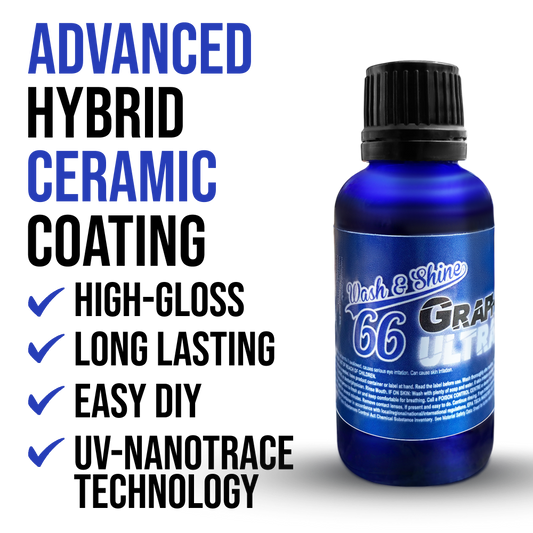 Wash&Shine 66 Graphene infused Ceramic Coating with UV Trace Technology – 10H Protection & Shine 1 fl.oz.