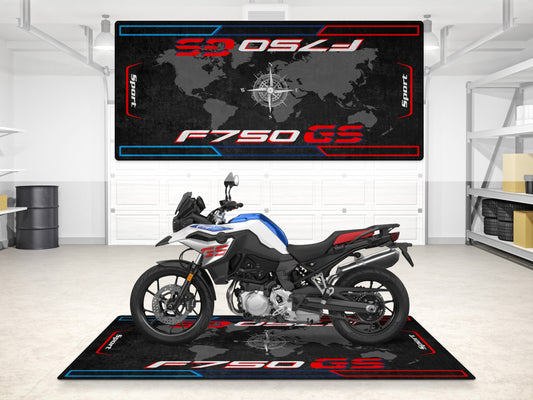 Designed Pit Mat for BMW F750 GS Motorcycle - MM7296