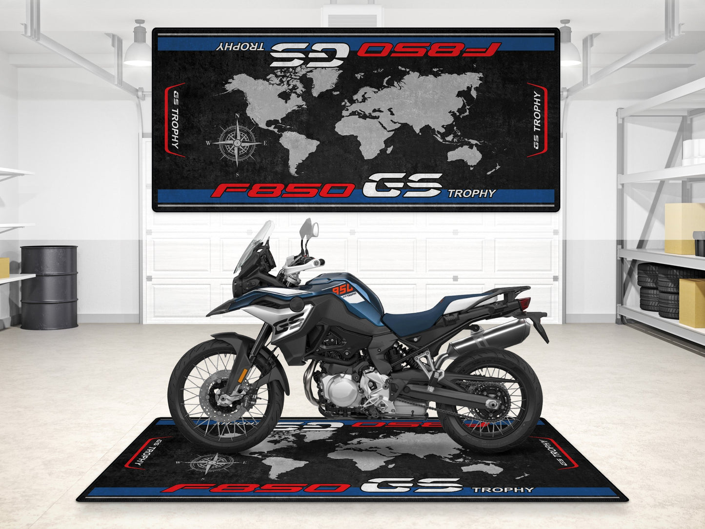 Designed Pit Mat for BMW F850 GS Motorcycle - MM7295