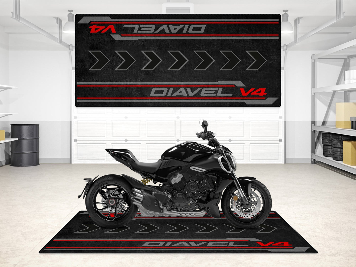 Designed Pit Mat for Ducati Diavel V4 Motorcycle - MM7170