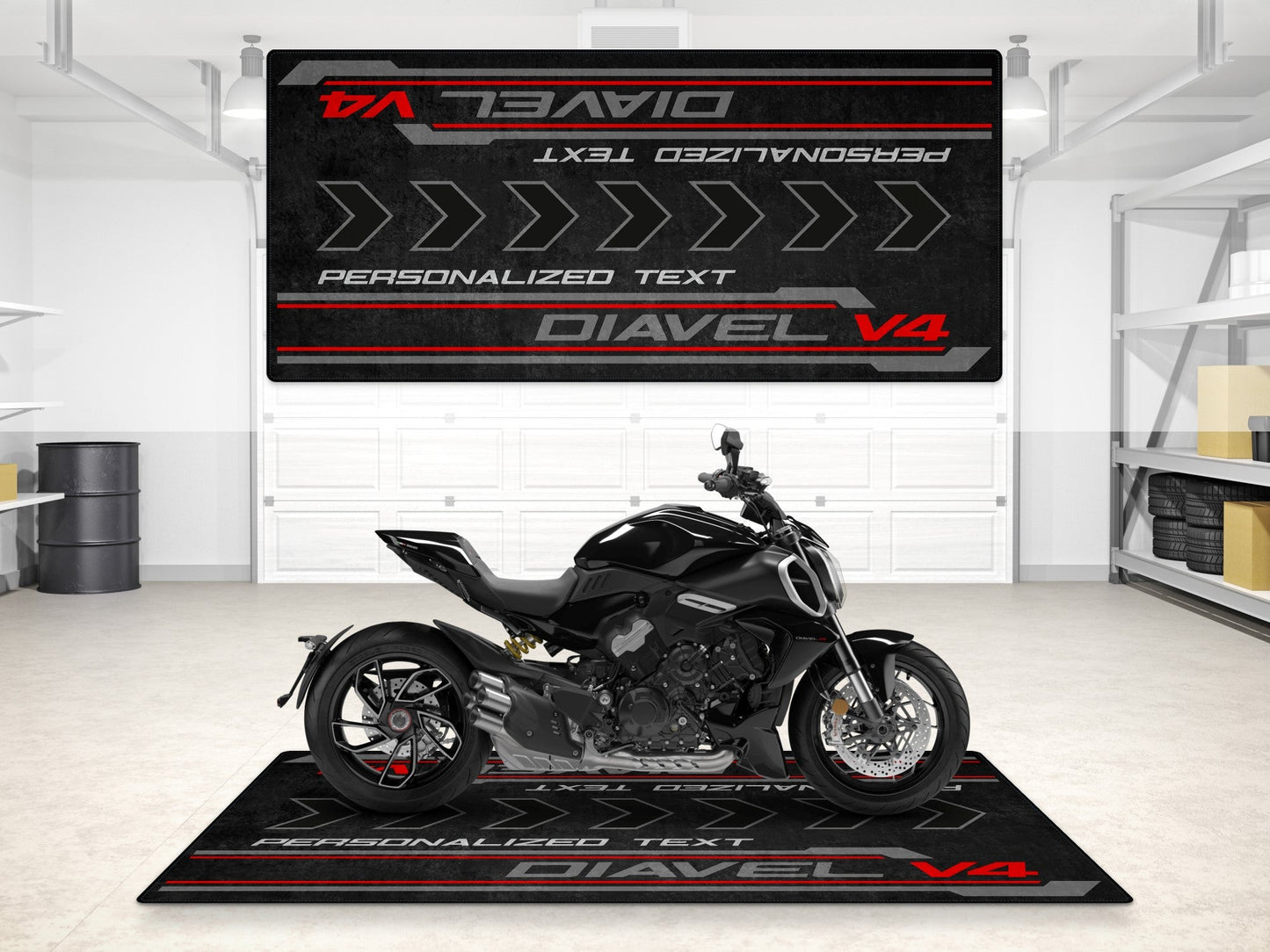 Designed Pit Mat for Ducati Diavel V4 Motorcycle - MM7170