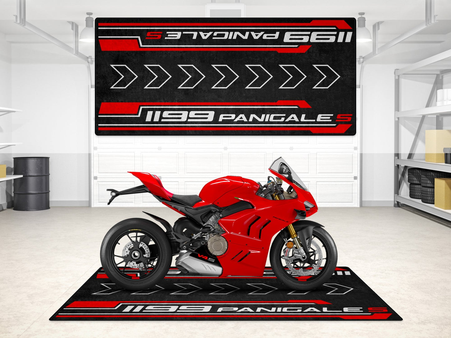 Designed Pit Mat for Ducati 1199 Panigale S Motorcycle - MM7183
