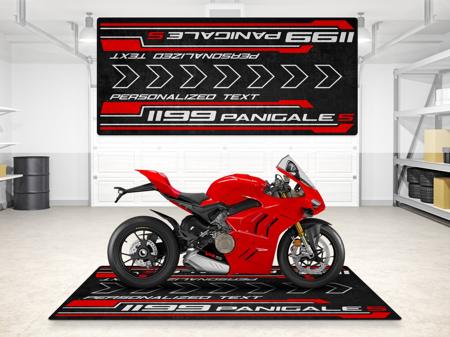 Designed Pit Mat for Ducati 1199 Panigale S Motorcycle - MM7183