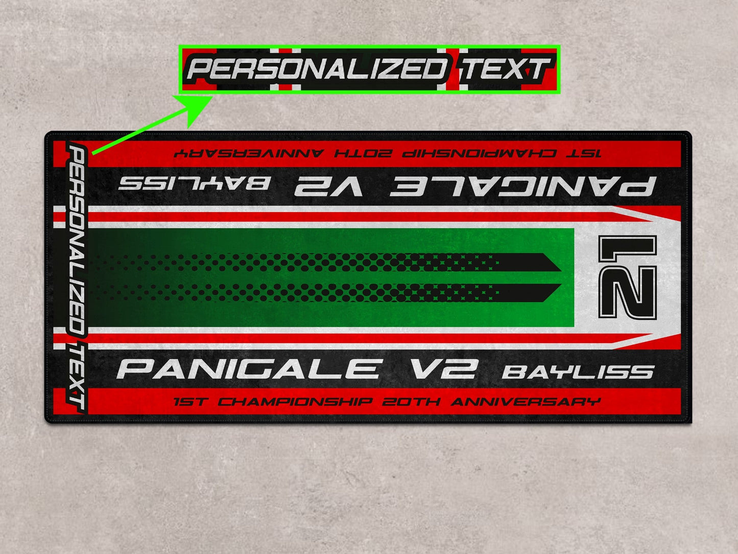 Designed Pit Mat for Ducati Panigale V2 Bayliss 1st Championship 20th Anniversary Motorcycle - MM7193