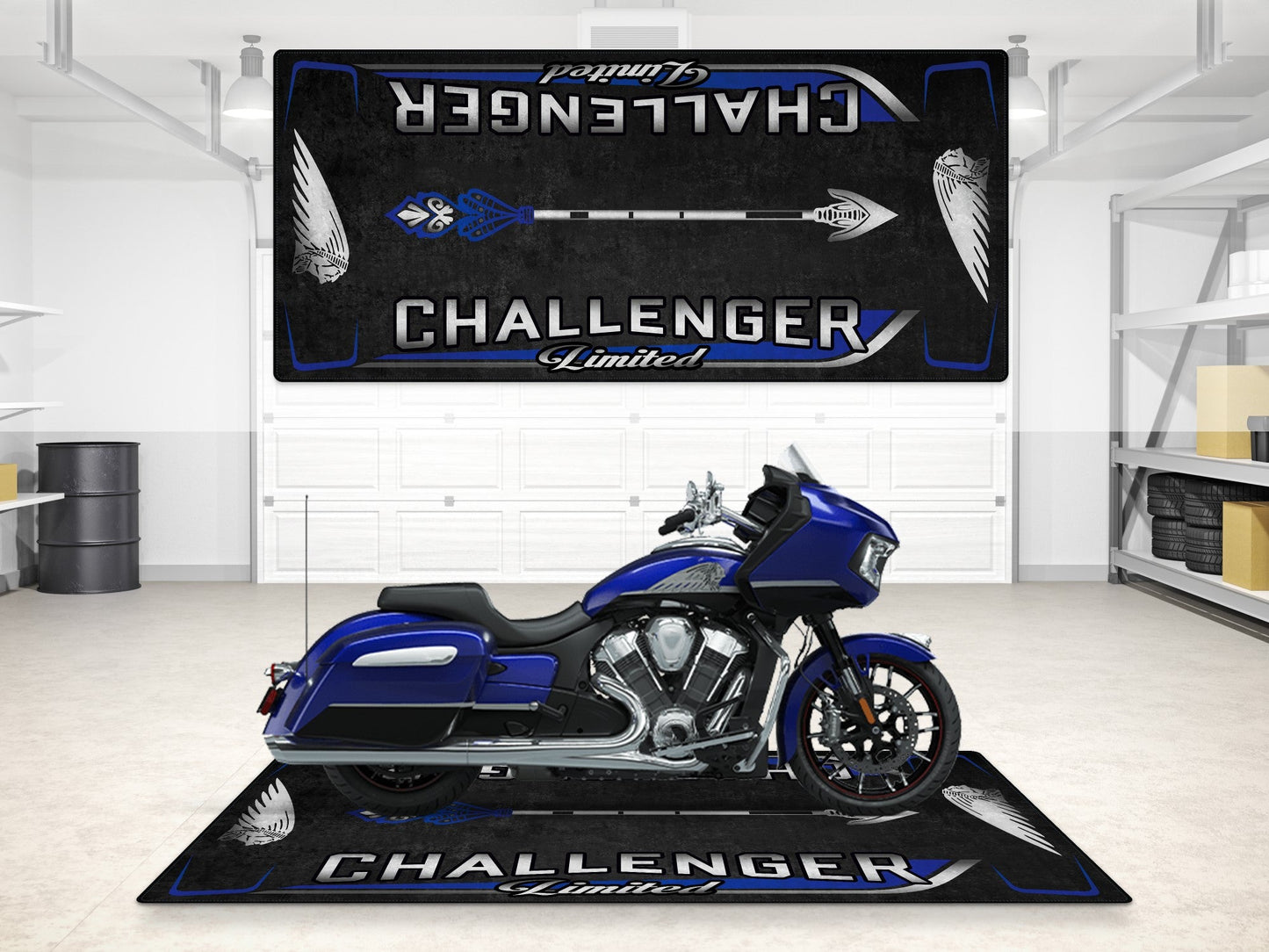 Designed Pit Mat for Indian Challenger Limited Motorcycle - MM7333