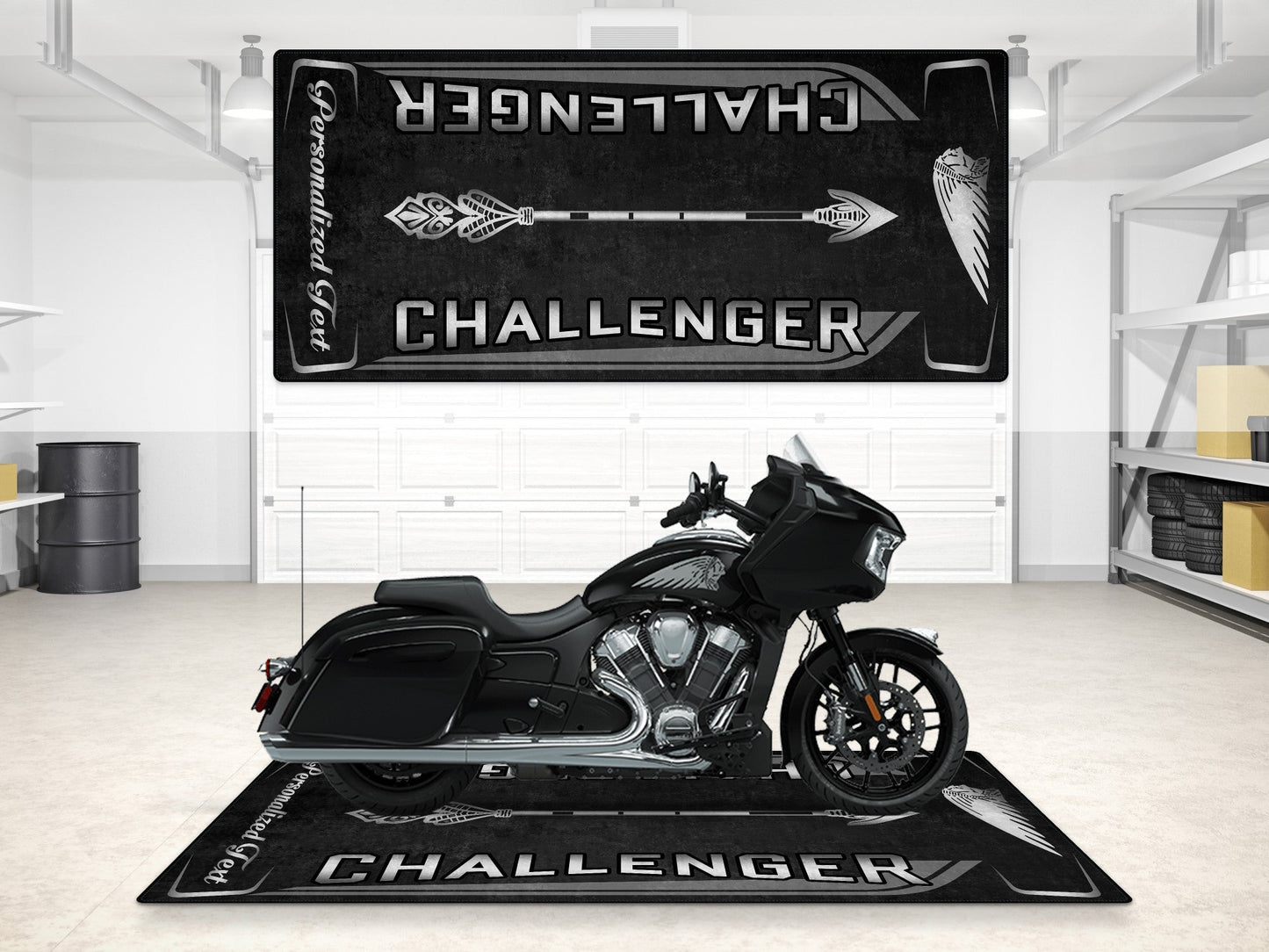 Designed Pit Mat for Indian Challenger Motorcycle - MM7331