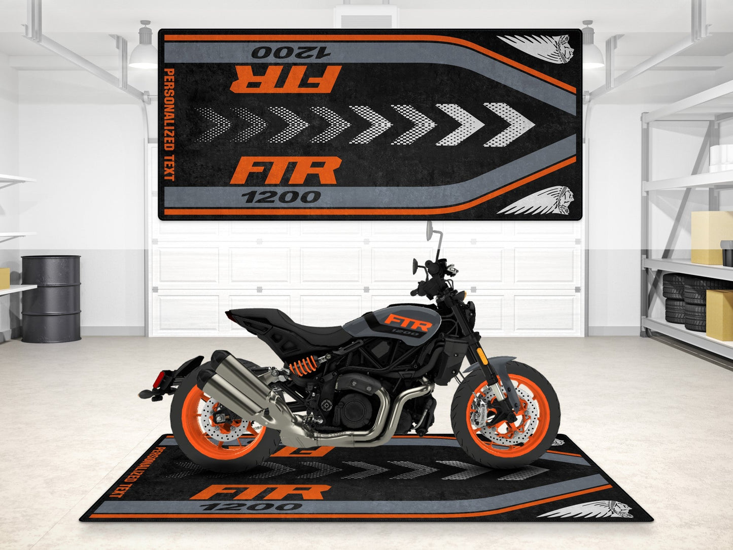 Designed Pit Mat for Indian FTR 1200 Motorcycle - MM7315