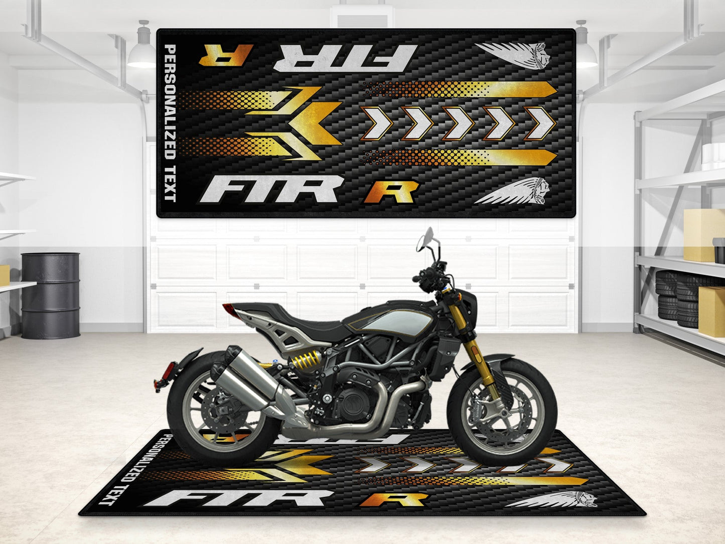 Designed Pit Mat for Indian FTR Carbon 1200 Motorcycle - MM7317