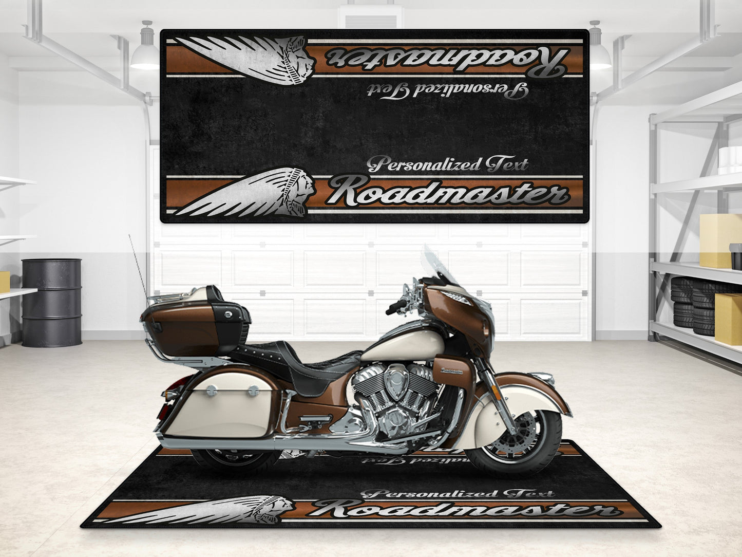 Designed Pit Mat for Indian Roadmaster Motorcycle - MM7335